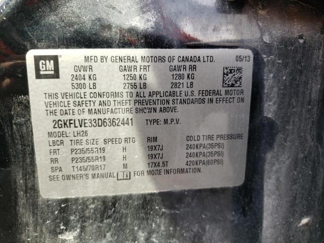 Photo 10 from auction – 2013 GMC TERRAIN SL with VIN 2GKFLVE33D6362441