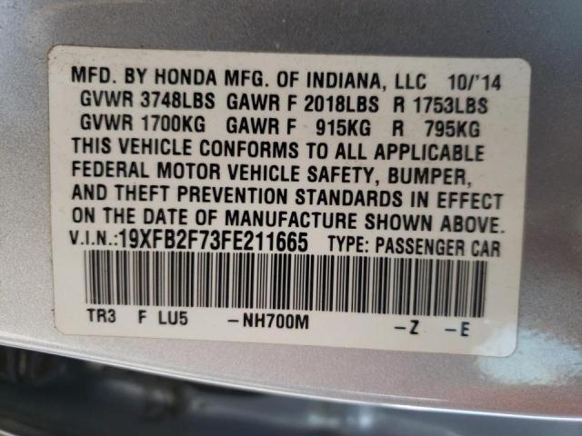 Photo 10 from auction – 2015 HONDA CIVIC SE with VIN 19XFB2F73FE211665