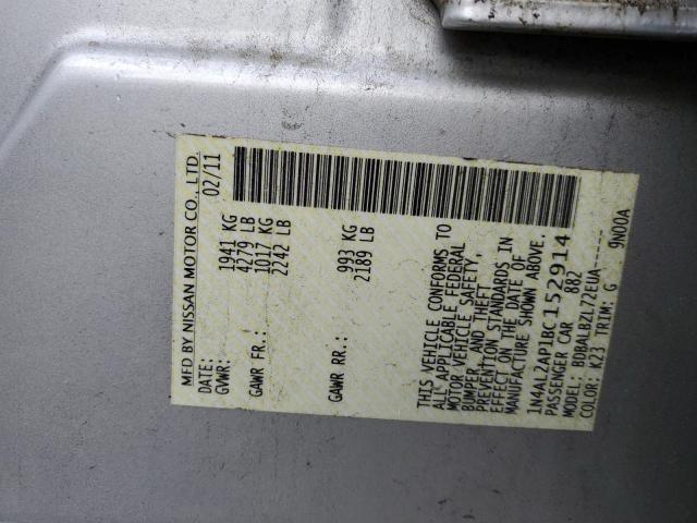 Photo 10 from auction – 2011 NISSAN ALTIMA BAS with VIN 1N4AL2AP1BC152914