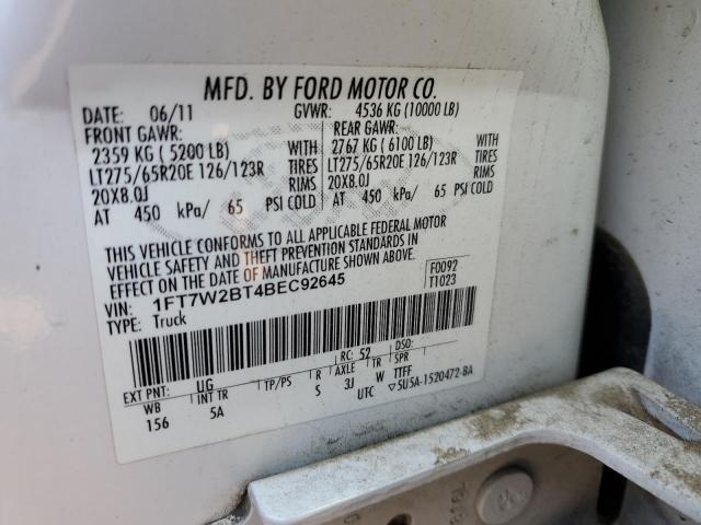 Photo 10 from auction – 2011 FORD F250 SUPER with VIN 1FT7W2BT4BEC92645
