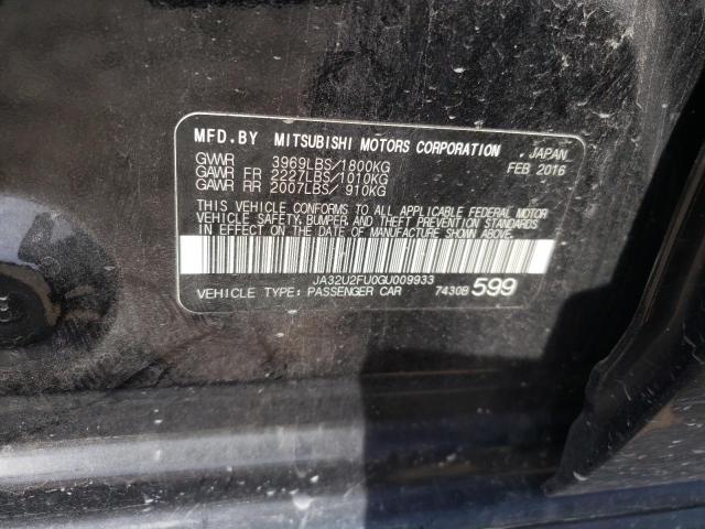 Photo 10 from auction – 2016 MITSUBISHI LANCER ES with VIN JA32U2FU0GU009933