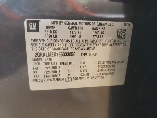 Photo 10 from auction – 2014 GMC TERRAIN SL with VIN 2GKALMEK1E6333050