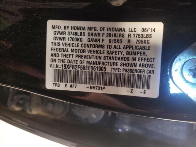 Photo 10 from auction – 2014 HONDA CIVIC LX with VIN 19XFB2F56EE061905