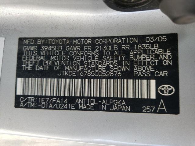 Photo 10 from auction – 2005 SCION TC with VIN JTKDE167850052876