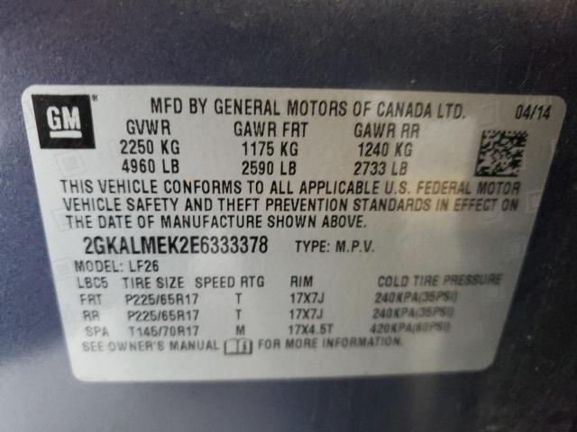 Photo 10 from auction – 2014 GMC TERRAIN SL with VIN 2GKALMEK2E6333378