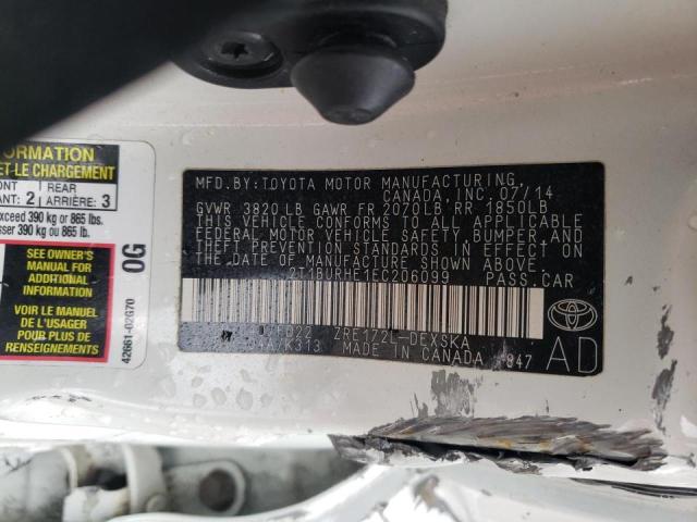 Photo 10 from auction – 2014 TOYOTA COROLLA L with VIN 2T1BURHE1EC206099