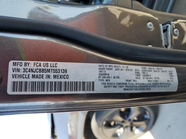 Photo 10 from auction – 2021 JEEP COMPASS LA with VIN 3C4NJCBB5MT553139