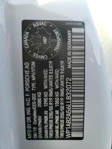 Photo 10 from auction – 2020 PORSCHE MACAN S with VIN WP1AB2A56LLB32072