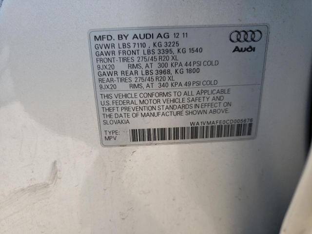 Photo 10 from auction – 2012 AUDI Q7 PRESTIG with VIN WA1VMAFE0CD005676