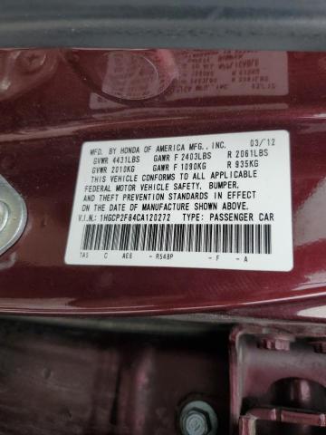 Photo 10 from auction – 2012 HONDA ACCORD EXL with VIN 1HGCP2F84CA120272