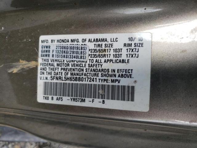 Photo 10 from auction – 2011 HONDA ODYSSEY EX with VIN 5FNRL5H65BB017241