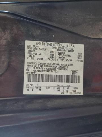 Photo 10 from auction – 2001 FORD EXPLORER S with VIN 1FMYU70E21UC26722