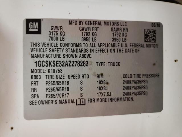 Photo 10 from auction – 2010 CHEVROLET SILVERADO with VIN 1GCSKSE32AZ278283