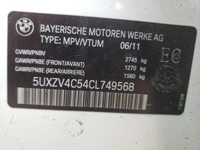 Photo 10 from auction – 2012 BMW X5 XDRIVE3 with VIN 5UXZV4C54CL749568