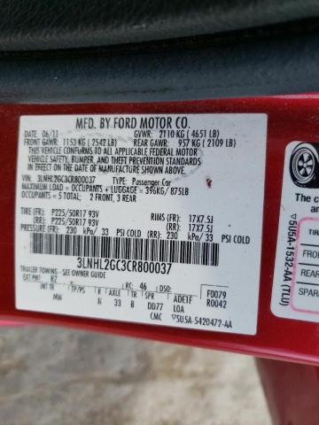 Photo 10 from auction – 2012 LINCOLN MKZ with VIN 3LNHL2GC3CR800037