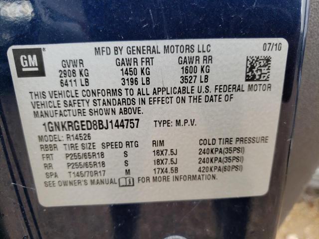 Photo 10 from auction – 2011 CHEVROLET TRAVERSE L with VIN 1GNKRGED8BJ144757