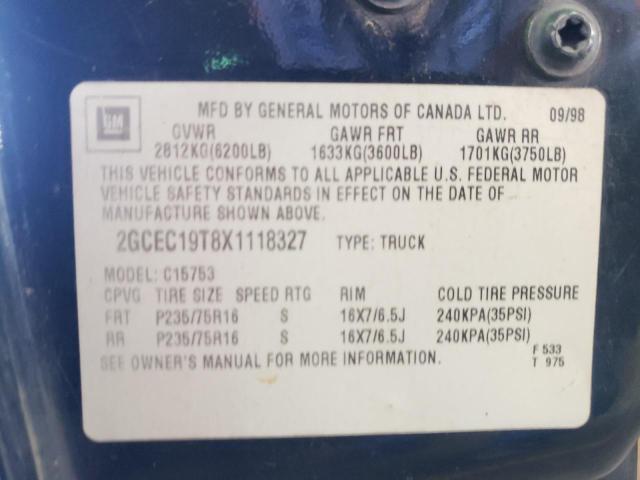Photo 10 from auction – 1999 CHEVROLET 1500 with VIN 2GCEC19T8X1118327