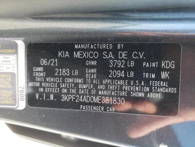 Photo 10 from auction – 2021 KIA FORTE FE with VIN 3KPF24AD0ME381830