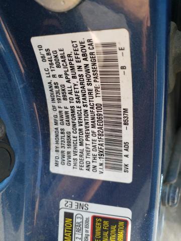 Photo 10 from auction – 2010 HONDA CIVIC EX with VIN 19XFA1F82AE069100