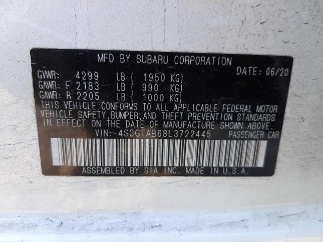 Photo 10 from auction – 2020 SUBARU IMPREZA with VIN 4S3GTAB68L3722445