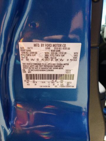 Foto 10 de la subasta – 2011 FORD ESCAPE XLT con VIN 1FMCU0DG0BKC29080