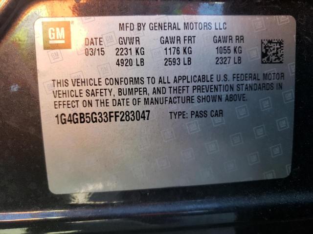Photo 10 from auction – 2015 BUICK LACROSSE with VIN 1G4GB5G33FF283047
