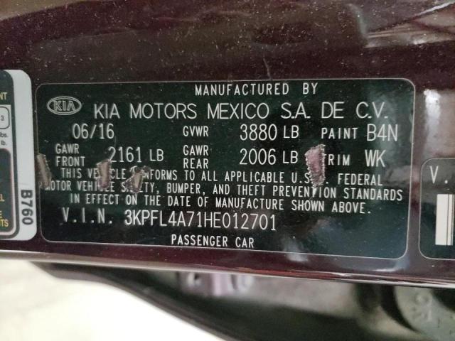 Photo 10 from auction – 2017 KIA FORTE LX with VIN 3KPFL4A71HE012701