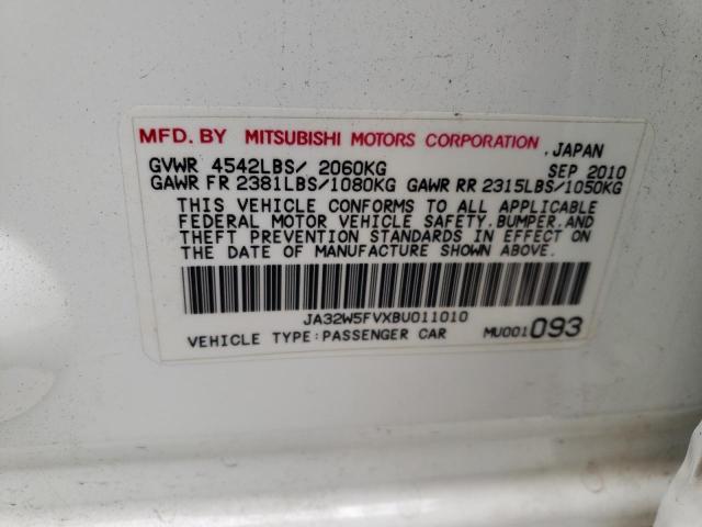 Photo 10 from auction – 2011 MITSUBISHI LANCER EVO with VIN JA32W5FVXBU011010