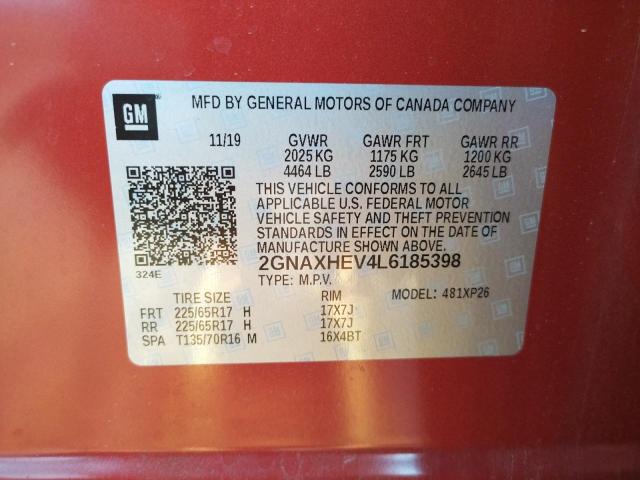 Photo 10 from auction – 2020 CHEVROLET EQUINOX LS with VIN 2GNAXHEV4L6185398
