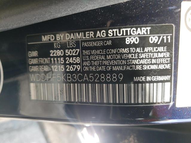 Photo 10 from auction – 2012 MERCEDES-BENZ E 350 with VIN WDDHF5KB3CA528889