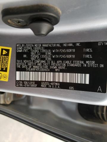Photo 10 from auction – 2014 TOYOTA HIGHLANDER with VIN 5TDJKRFH7ES064654
