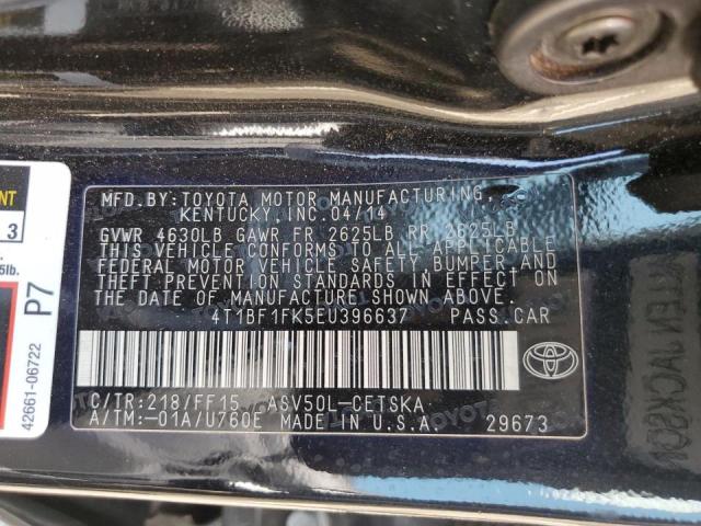 Photo 10 from auction – 2014 TOYOTA CAMRY L with VIN 4T1BF1FK5EU396637