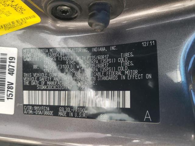 Photo 10 from auction – 2012 TOYOTA SIENNA LE with VIN 5TDKK3DCXCS207747