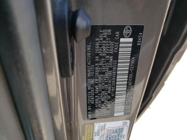 Photo 10 from auction – 2004 TOYOTA CAMRY LE with VIN 4T1BE32K84U818550