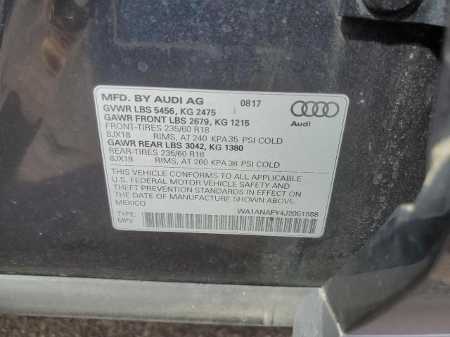 Photo 10 from auction – 2018 AUDI Q5 PREMIUM with VIN WA1ANAFY4J2051588