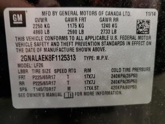 Photo 10 from auction – 2015 CHEVROLET EQUINOX LS with VIN 2GNALAEK8F1125313