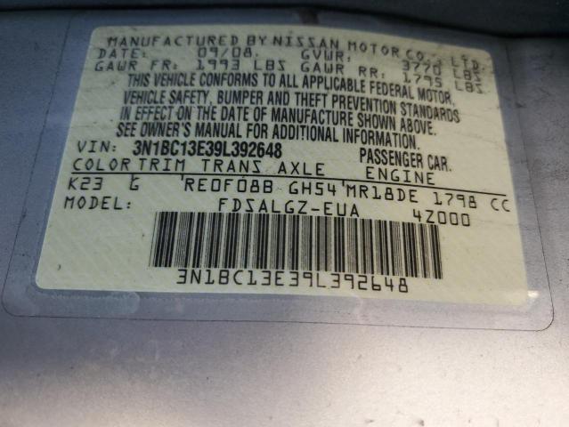 Photo 10 from auction – 2009 NISSAN VERSA S with VIN 3N1BC13E39L392648