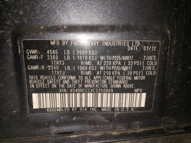 Снимка 10 от търг – 2012 SUBARU OUTBACK 2. с VIN 4S4BRCCCXC3250849