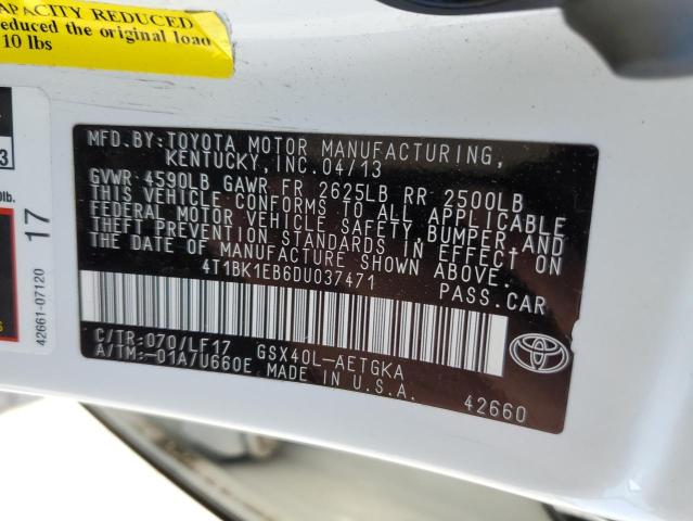 Photo 10 from auction – 2013 TOYOTA AVALON BAS with VIN 4T1BK1EB6DU037471