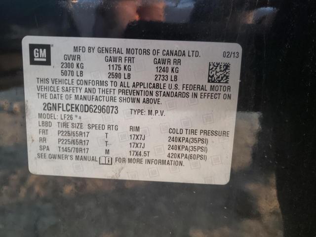 Photo 10 from auction – 2013 CHEVROLET EQUINOX LS with VIN 2GNFLCEK0D6296073