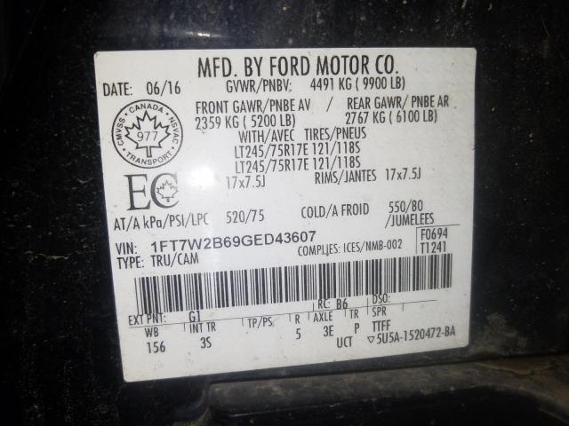 Photo 10 from auction – 2016 FORD F250 SUPER with VIN 1FT7W2B69GED43607