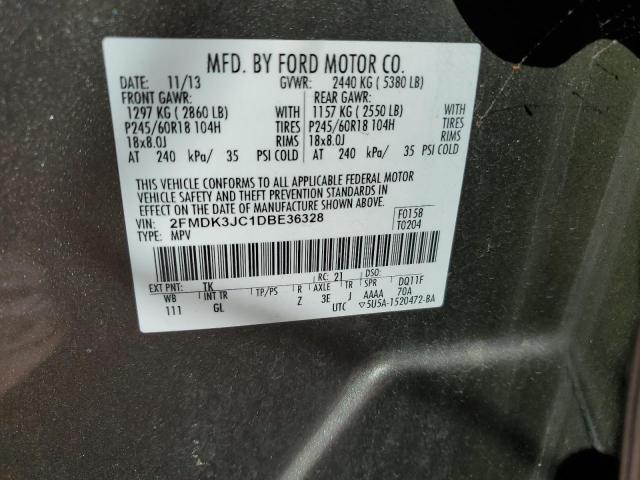 Photo 10 from auction – 2013 FORD EDGE SEL with VIN 2FMDK3JC1DBE36328
