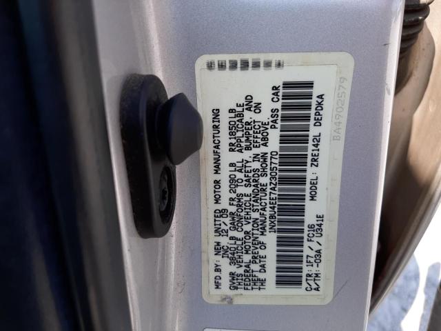 Photo 10 from auction – 2010 TOYOTA COROLLA BA with VIN 1NXBU4EE7AZ305770