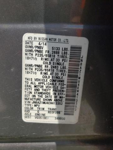 Photo 10 from auction – 2014 NISSAN MURANO with VIN JN8AZ1MU4EW413352