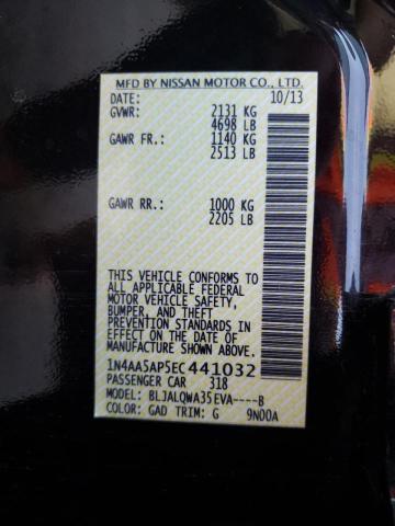 Photo 10 from auction – 2014 NISSAN MAXIMA S with VIN 1N4AA5AP5EC441032