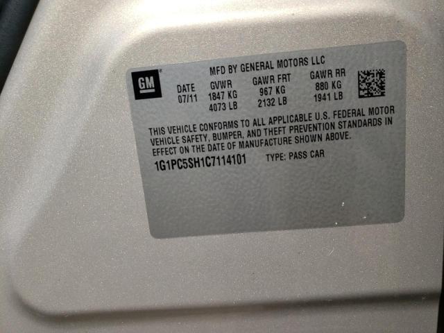 Photo 10 from auction – 2012 CHEVROLET CRUZE LS with VIN 1G1PC5SH1C7114101