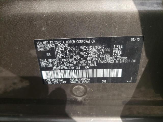 Photo 10 from auction – 2011 TOYOTA RAV4 with VIN JTMBF4DVXBD041283