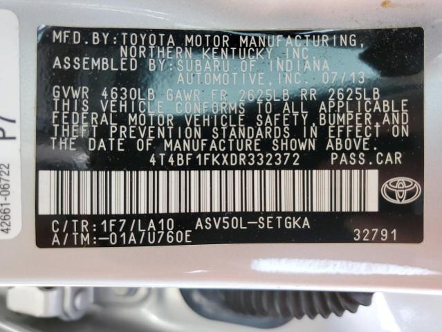 Photo 10 from auction – 2013 TOYOTA CAMRY L with VIN 4T4BF1FKXDR332372