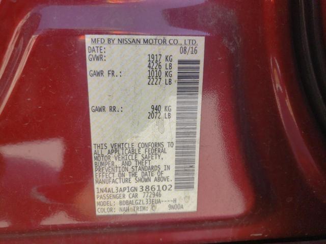 Photo 10 from auction – 2016 NISSAN ALTIMA 2.5 with VIN 1N4AL3AP1GN386102
