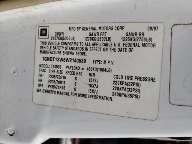 Photo 10 from auction – 1998 CHEVROLET BLAZER with VIN 1GNDT13W6W2140539
